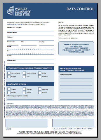 WORLD COMPANY REGISTER